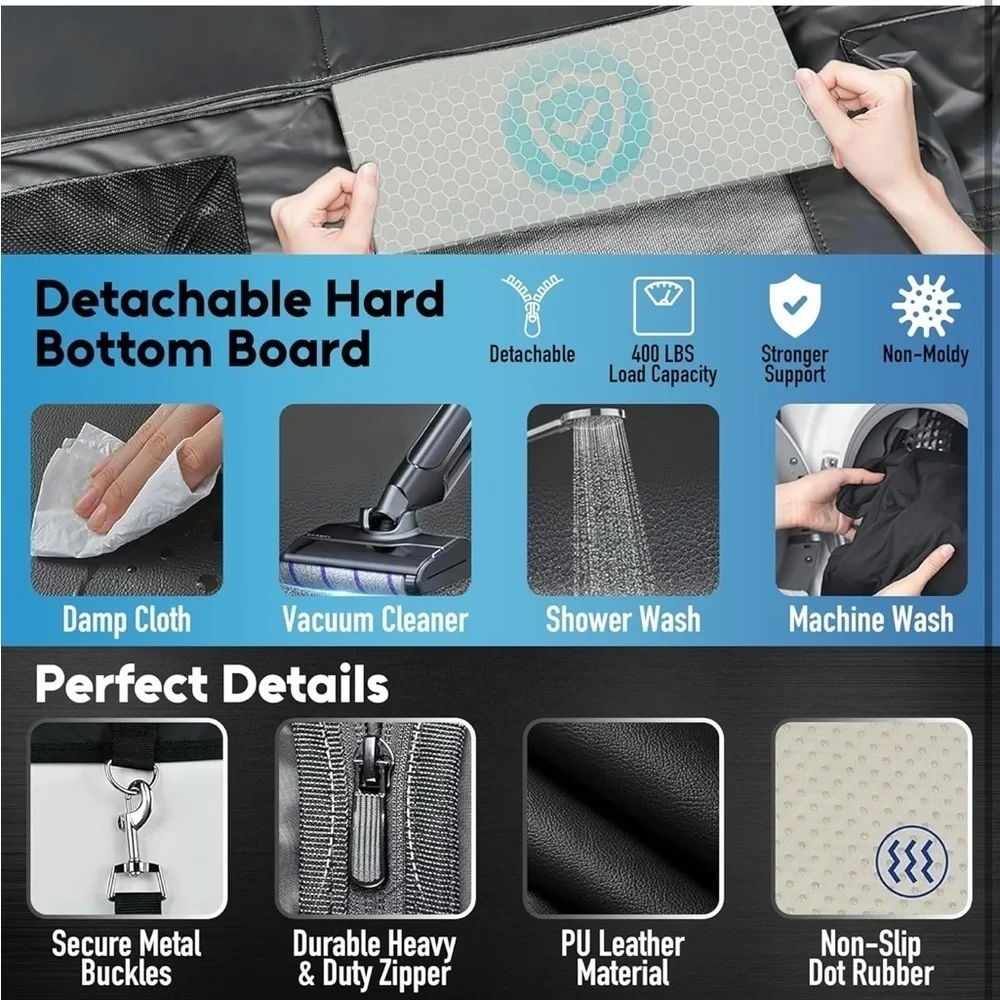 Brand New Back Seat Extender for Dogs Waterproof Scratch Resistant Black